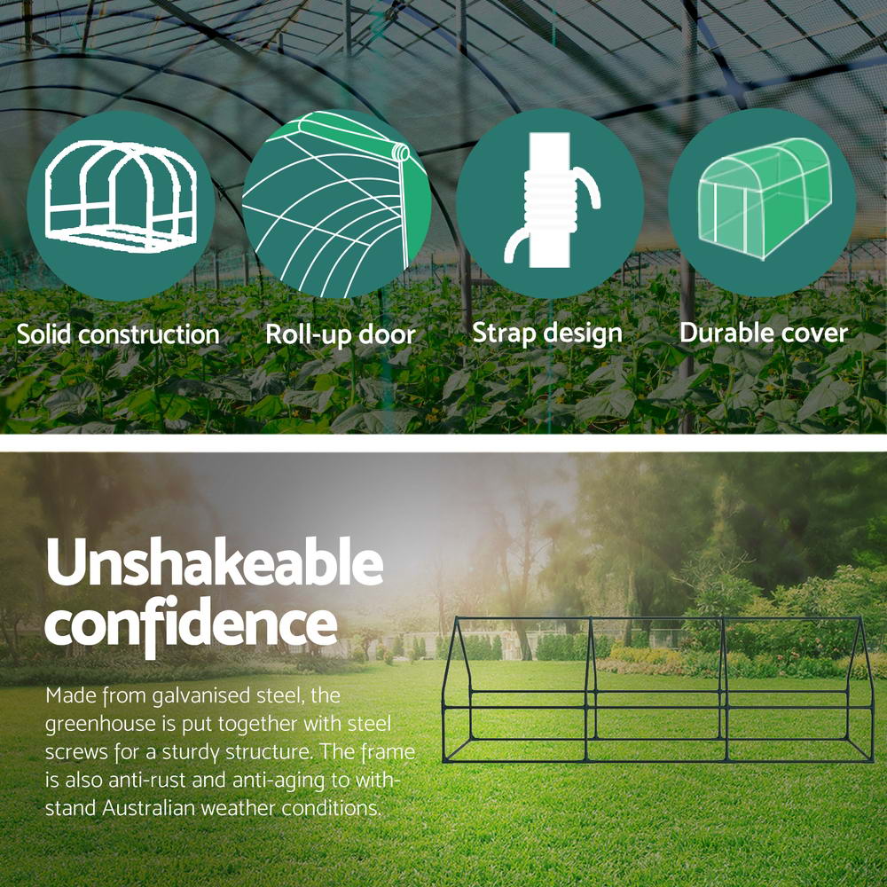 Green Fingers Greenhouse 2.7x0.9x0.9M Mini Green House Raised Garden Bed Planter Box