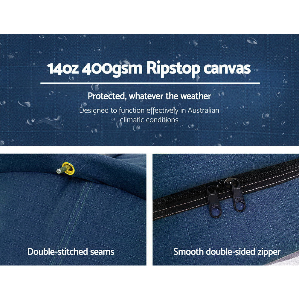 Weisshorn Double Camping Swag Canvas Free Standing Dome Tent Dark Blue