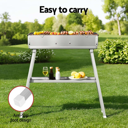 Grillz 60cm BBQ Grill Charcoal Smoker Portable Barbecue