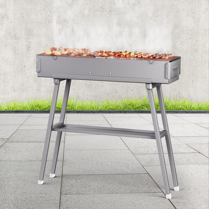 Grillz 81cm BBQ Grill Charcoal Smoker Barbecue Portable