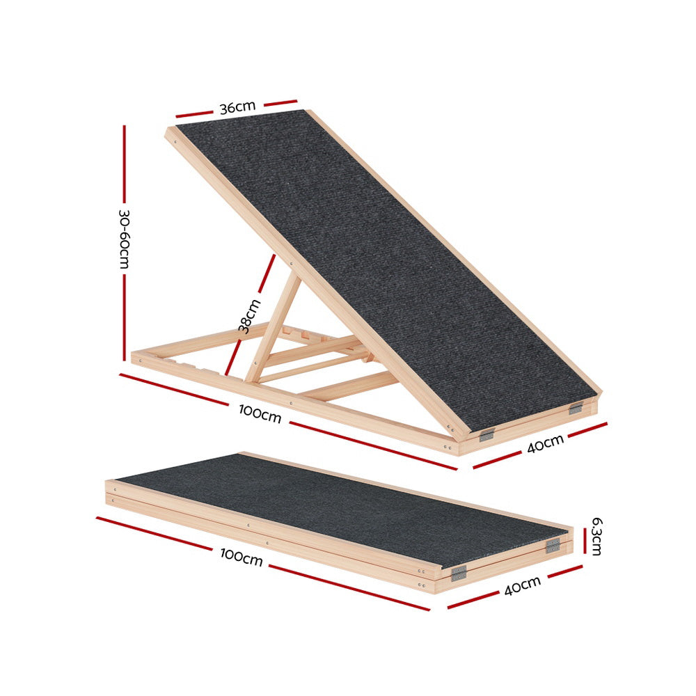 i.Pet Dog Ramp 100cm Adjustable Height, Foldable