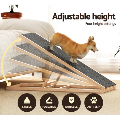 i.Pet Dog Ramp 100cm Adjustable Height, Foldable