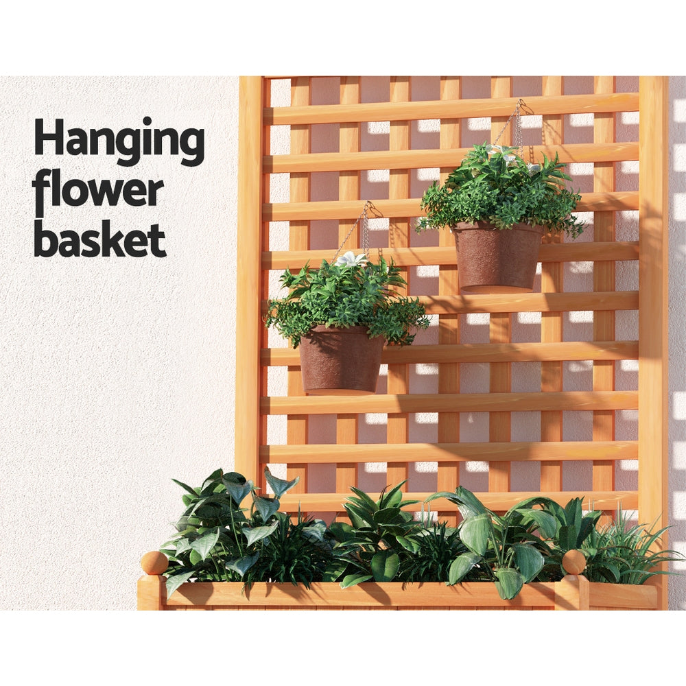 Green Fingers Garden Bed Wooden 64x35x115cm Planter Raised Box Container Trellis