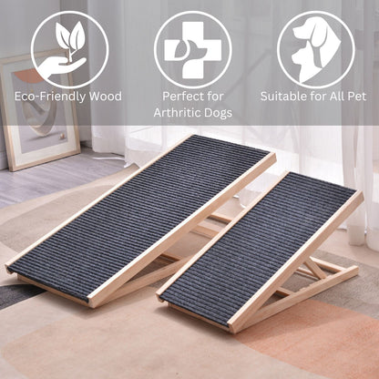 Floofi Wooden Adjustable Pet Ramp (70x35x9.5cm)