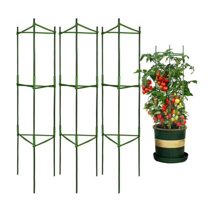 NOVEDEN 3 Sets Tomato Supports Cages with 20 Clips 50 Twist Tie and 30meters Rope (Green)