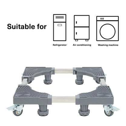 Adjustable Appliance Base Stand - Lock Wheel Trolley For Washing Machine Fridge