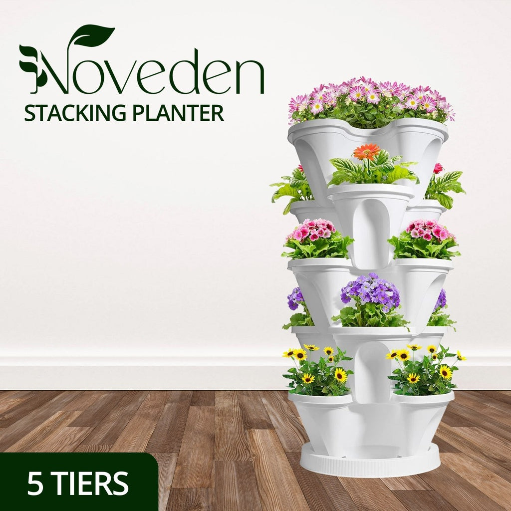 NOVEDEN 5 Tier Stacking Planter Vertical Garden (45cm)