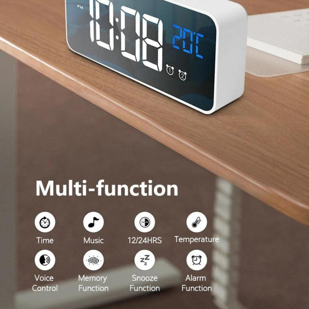 GOMINIMO Digital Clock Mirrored Grey